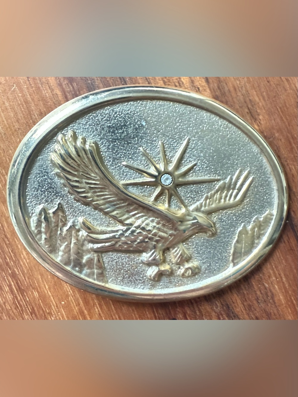 Vintage Gold-Tone Flying Eagle Belt Buckle